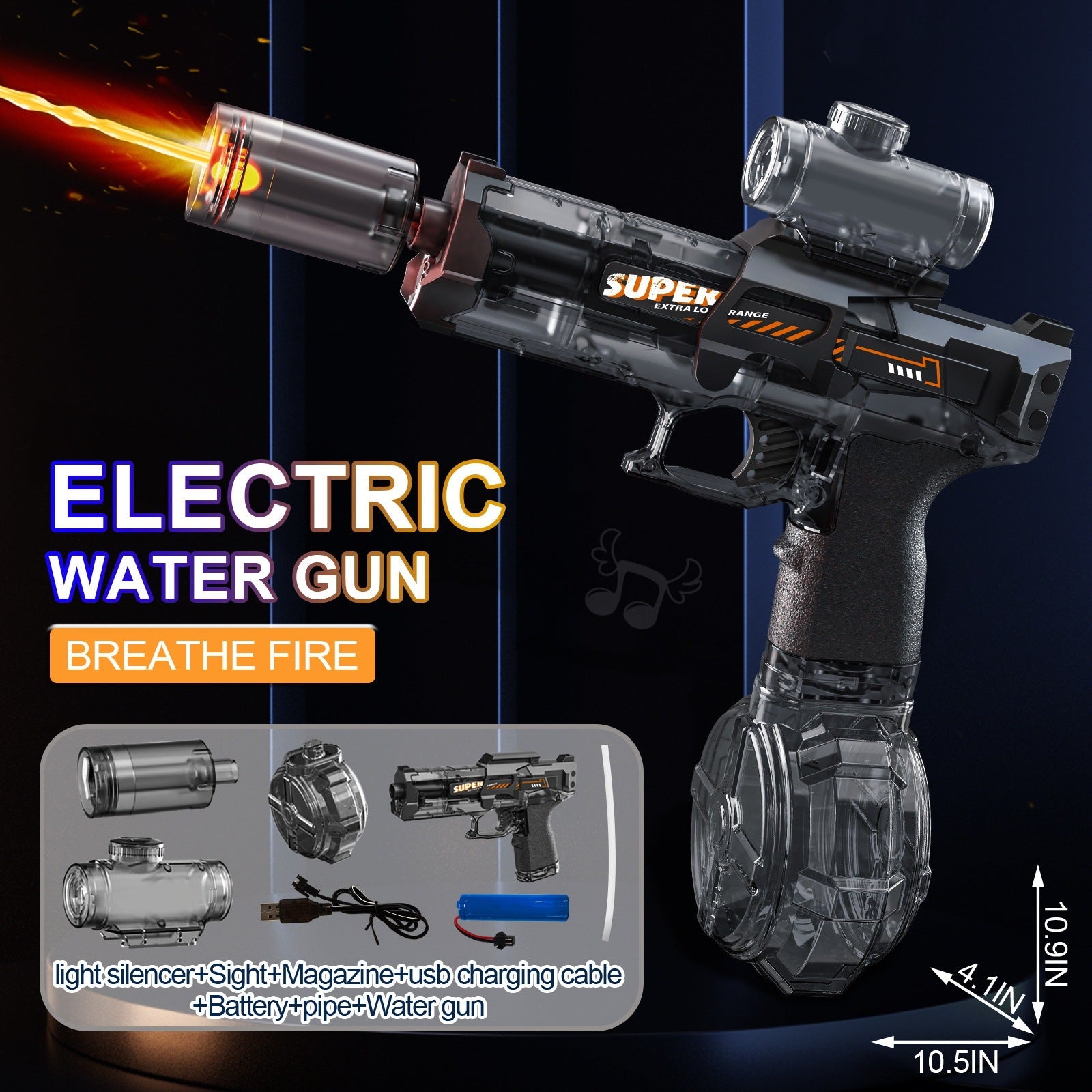 New Ice Mouse Ice Explosion Electric Water Gun Children's High-speed Continuous Hair Linkage Reloading Large Capacity Water Pistols Toy - LJ Enterprise